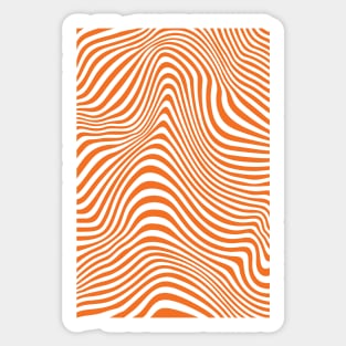 Orange Liquid Marble 70s Retro Op Art Sticker